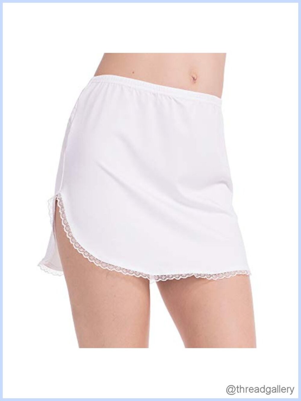 Short Half Slip Lace Trim Non-Cling Underskirt for Dresses